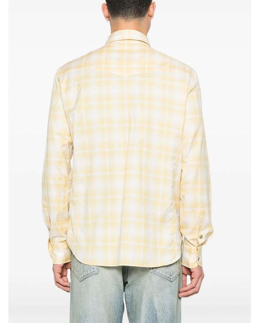Tom Ford Natural Chest-Pocket Checked Shirt for men