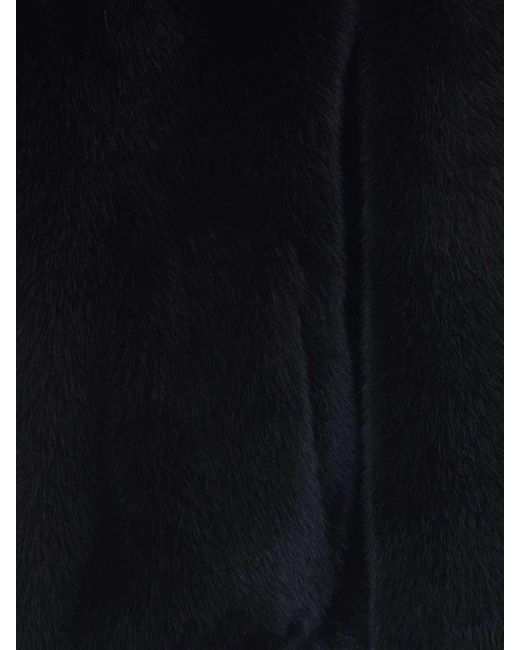 Pinko Blue Faux Fur Jacket