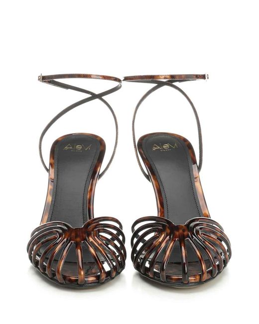 ALEVI Metallic Leopard-Print Sandal
