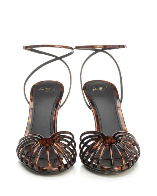 ALEVI Metallic Leopard-Print Sandal