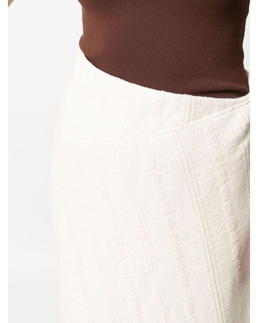 Jil Sander White Cotton Blend Midi Skirt