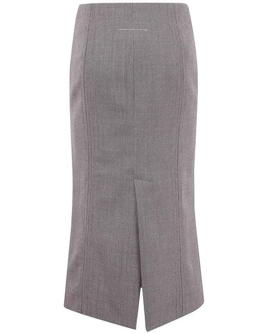 MM6 by Maison Margiela Gray Midi Skirt