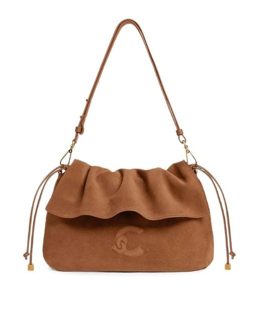 Coccinelle Brown Handbag Suede Le/Smooth Le Cognac/Cognac