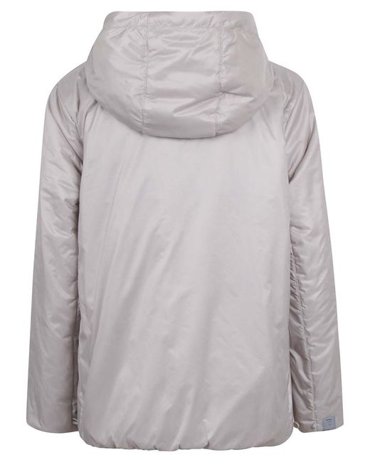 Max Mara Gray Hooded Padded Jacket