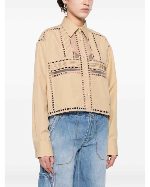 Ermanno Scervino Natural Cut-Out Detail Shirt
