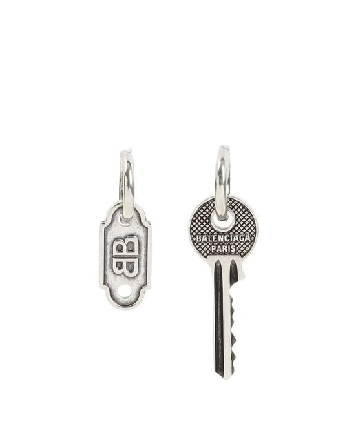 Balenciaga Metallic Neverlost Earrings for men