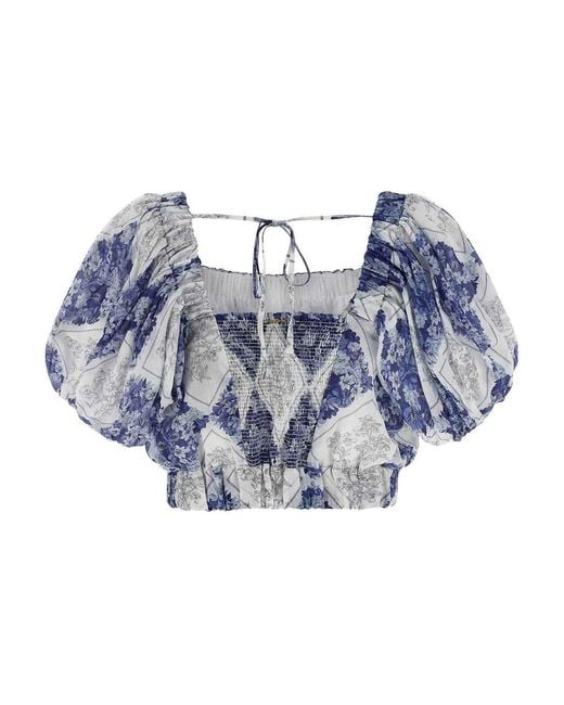 Twinset Blue Cropped Blouse