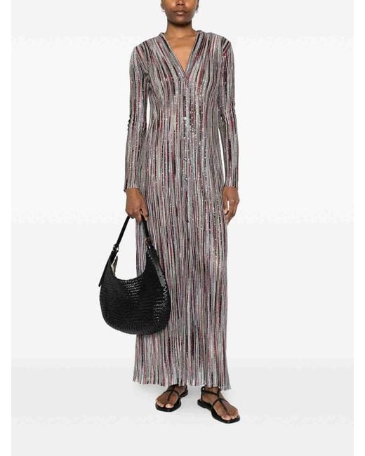 Missoni Gray Striped Long Cardigan