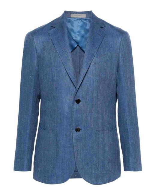 Corneliani Blue Single-breasted Blazer for men