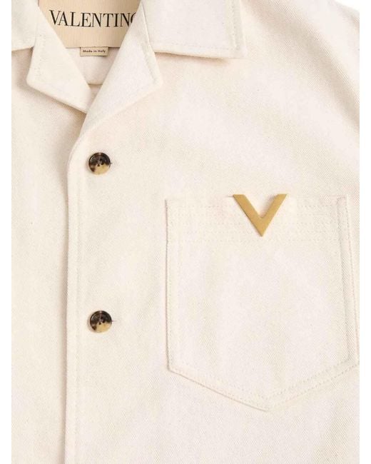 Valentino Natural Vgold Denim Short Sleeve Shirt for men