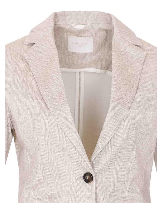 Circolo 1901 Natural Single Breasted Button Jacket