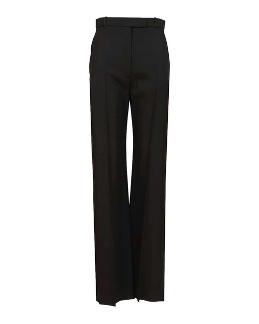 McQueen Black Tailored Straight-Leg Trousers