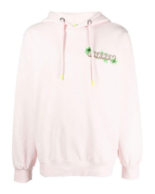 Barrow Pink Drawstring Hooded Sweatshirts for men