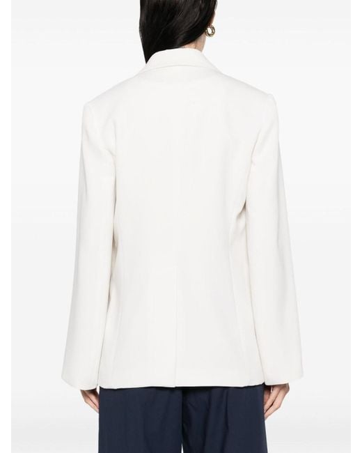P.A.R.O.S.H. White Single-Breasted Blazer Jacket