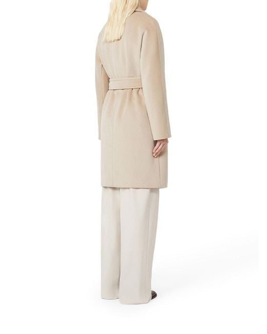 Max Mara Natural Scire Beaver Wool Robe Coat