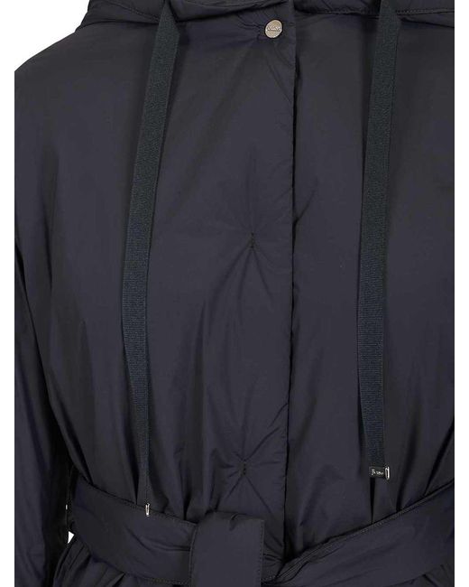 Herno Blue Nylon Hooded Jacket