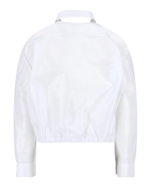 Jil Sander White Technical Faille Jacket