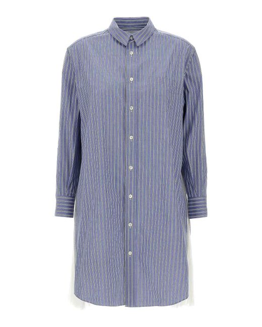 ワンピース SACAI Mini chemisier dress Blue Sacai Chemisier Dress in Blue | Lyst