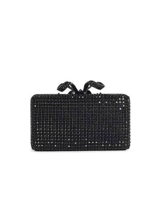 Self-Portrait Black Crystal Box Polyester Clutch