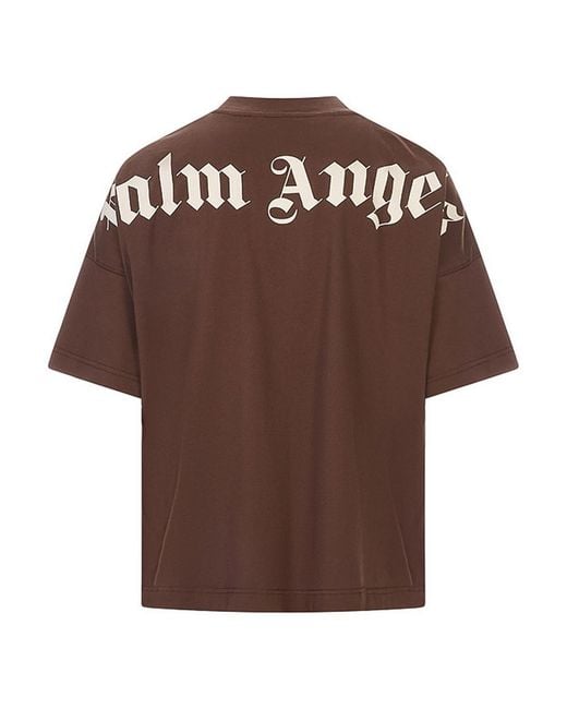 Palm Angels Brown Classic Logo Over Tee for men