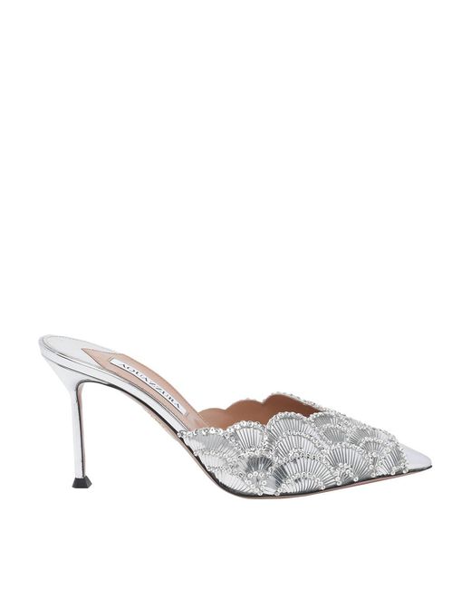 Aquazzura White Ce Soir Pump Mules