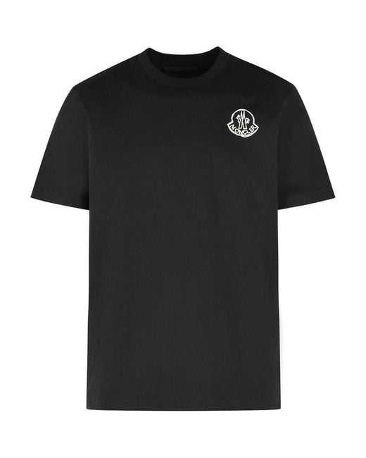 Moncler Black Cotton T-Shirt for men