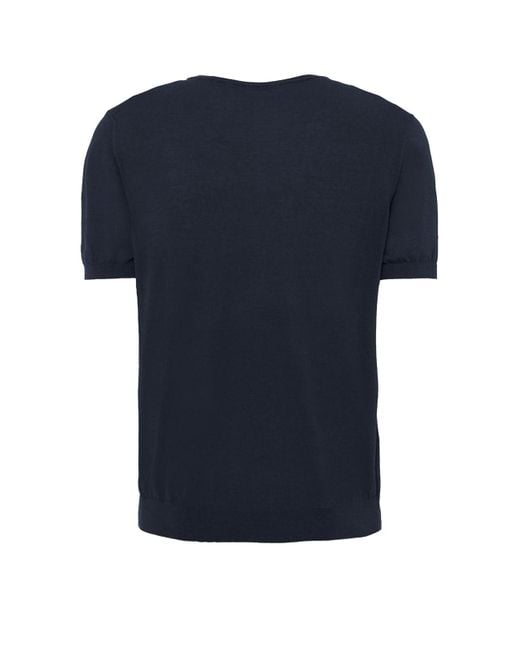 Malo Blue Cotton T-Shirt for men