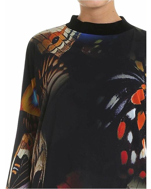 Fuzzi Black Tulle Dress With Prints