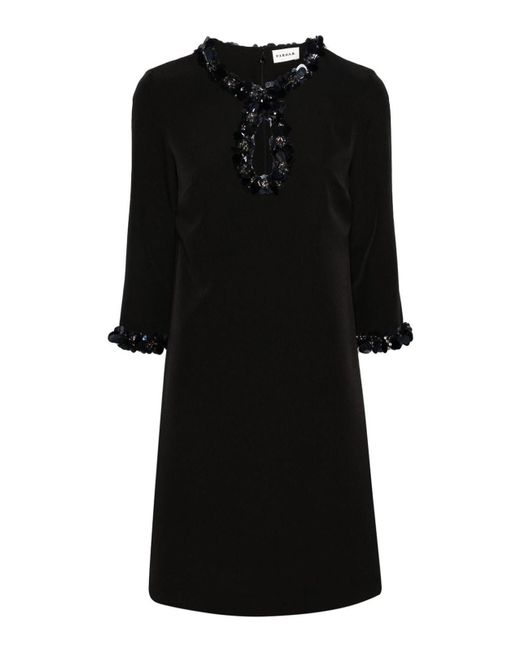 P.A.R.O.S.H. Black Sequin-embellished Mini Dress