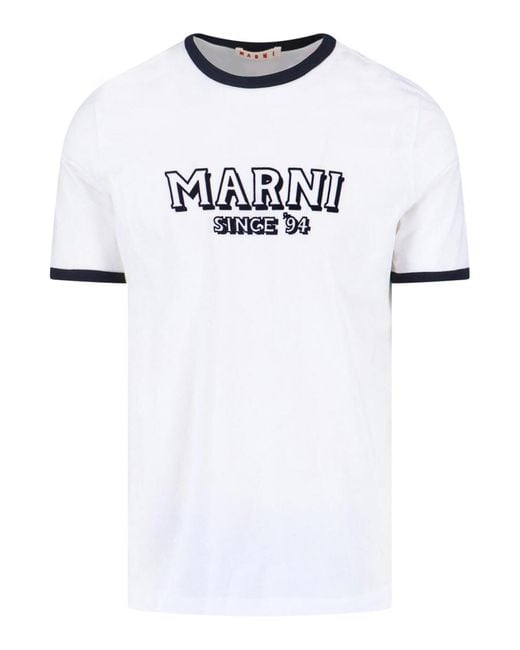 Marni White T-Shirt Logo for men