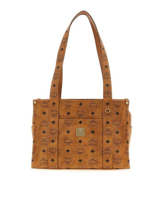 MCM Brown Aren School Tote Shoulder Bag