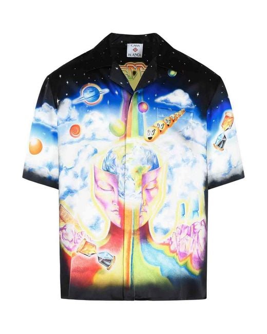 Casablanca Blue Printed Shirt for men
