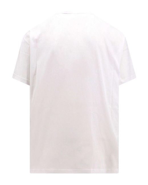 Burberry White Cotton T-Shirt With Logo Print for men