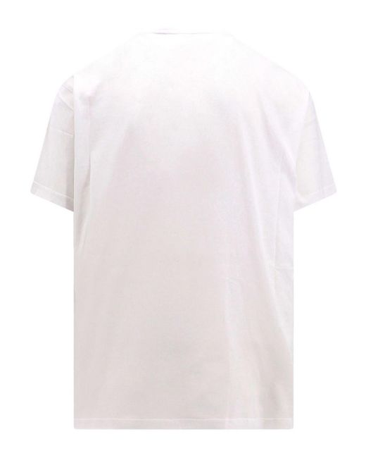 Burberry White Cotton T-shirt With Logo Print for men
