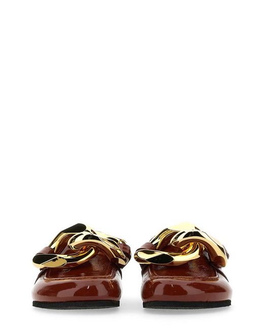 J.W. Anderson Brown J.W. Anderson Chain-Link Leather Mules