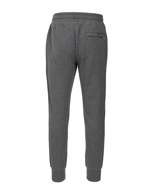 Dolce & Gabbana Gray Jersey Trousers With Heraldic Patch for men