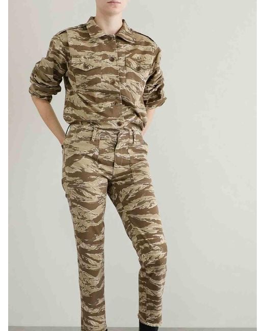 Nili Lotan Brown Camouflage Shirt