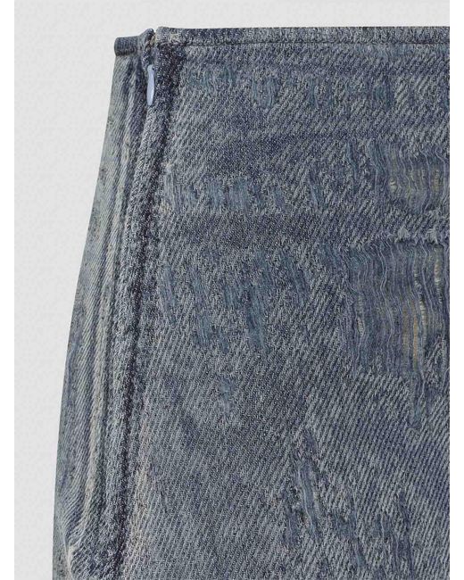 DIESEL Blue De-Megan-Fsg Long Skirt