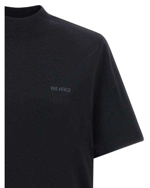 The Attico Black Mock-Neck T-Shirt