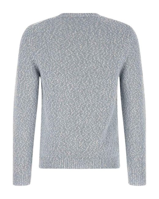Zanone Gray Two-Tone Yarn Sweater for men