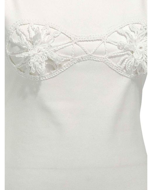 Magda Butrym White Ribbed Top