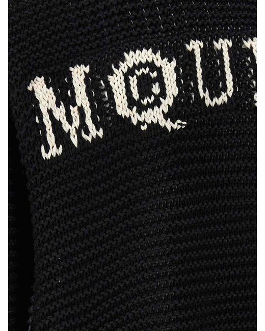 McQueen Black Logo Sweater for men