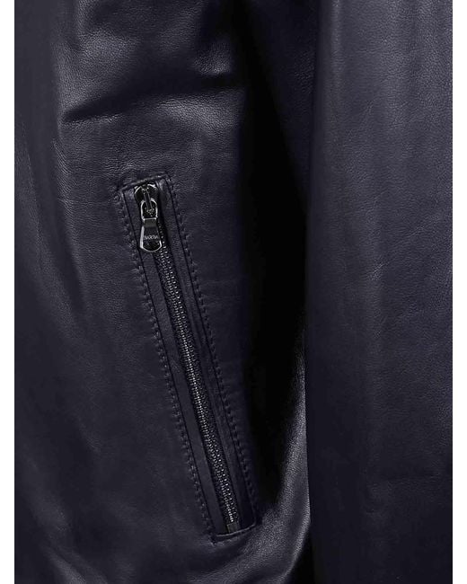 Barba Napoli Blue Dakota Biker Jacket for men