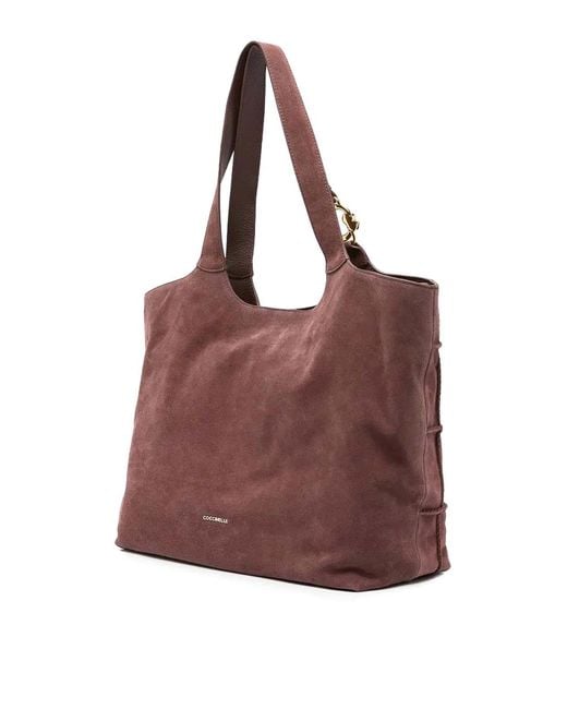 Coccinelle Purple Handbag Check Sueembro/Grale Berry/Berry