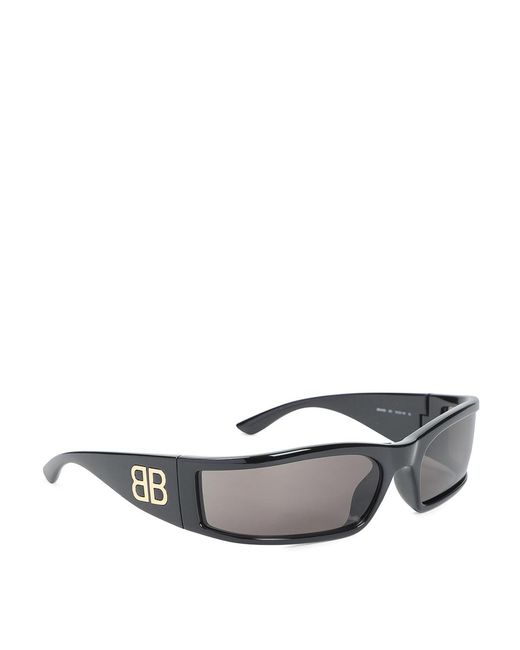 Balenciaga Metallic Sunset Rectangle Sunglasses