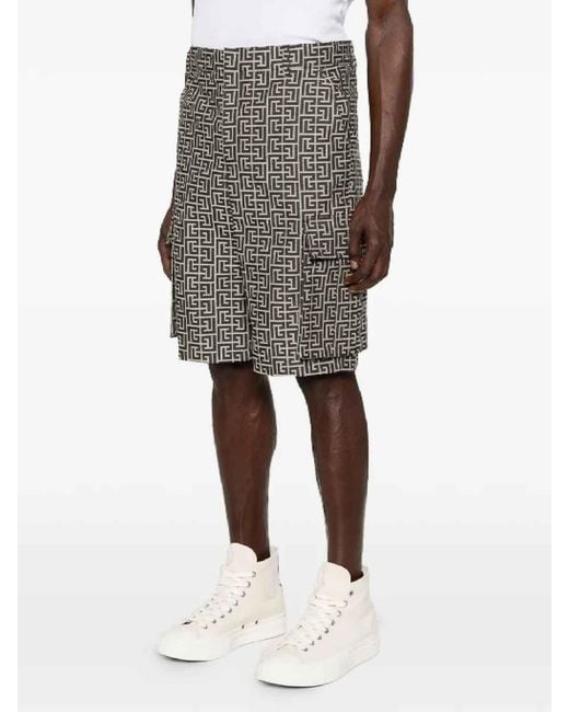 Balmain Gray Shorts for men