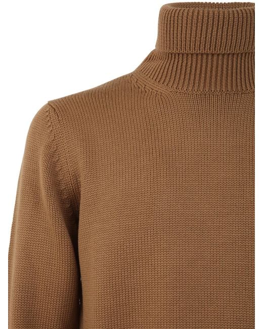 Nuur Brown Long Sleeve Turtle Neck Sweater for men