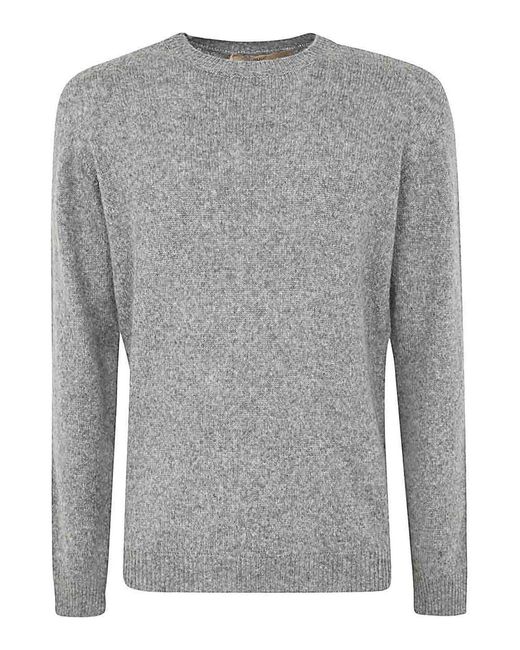 Nuur Gray Long Sleeves Crew Neck Sweater for men
