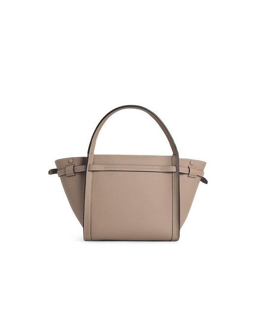 Tod's Metallic Shopping Tim Small Leather Bag
