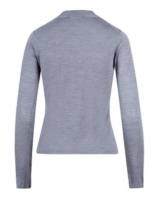 Max Mara Blue Falesia Silk Yarn Shirt